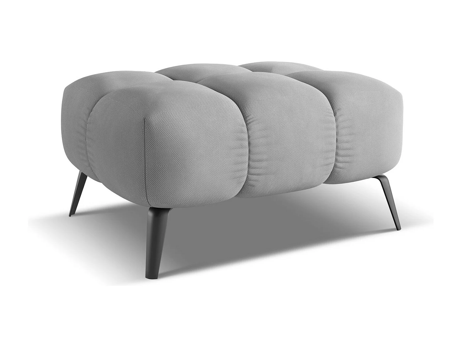 Puff em tecido chenille cinza claro - NALU