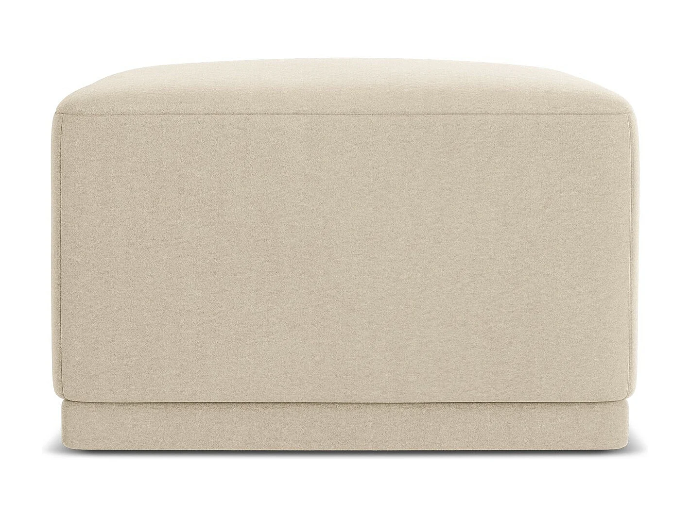 Poef van lichtbeige velours - KAILA