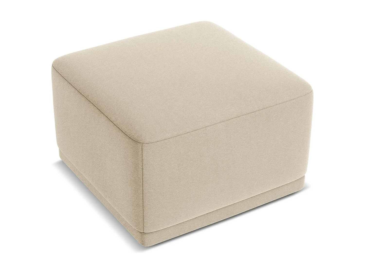 Poef van lichtbeige velours - KAILA