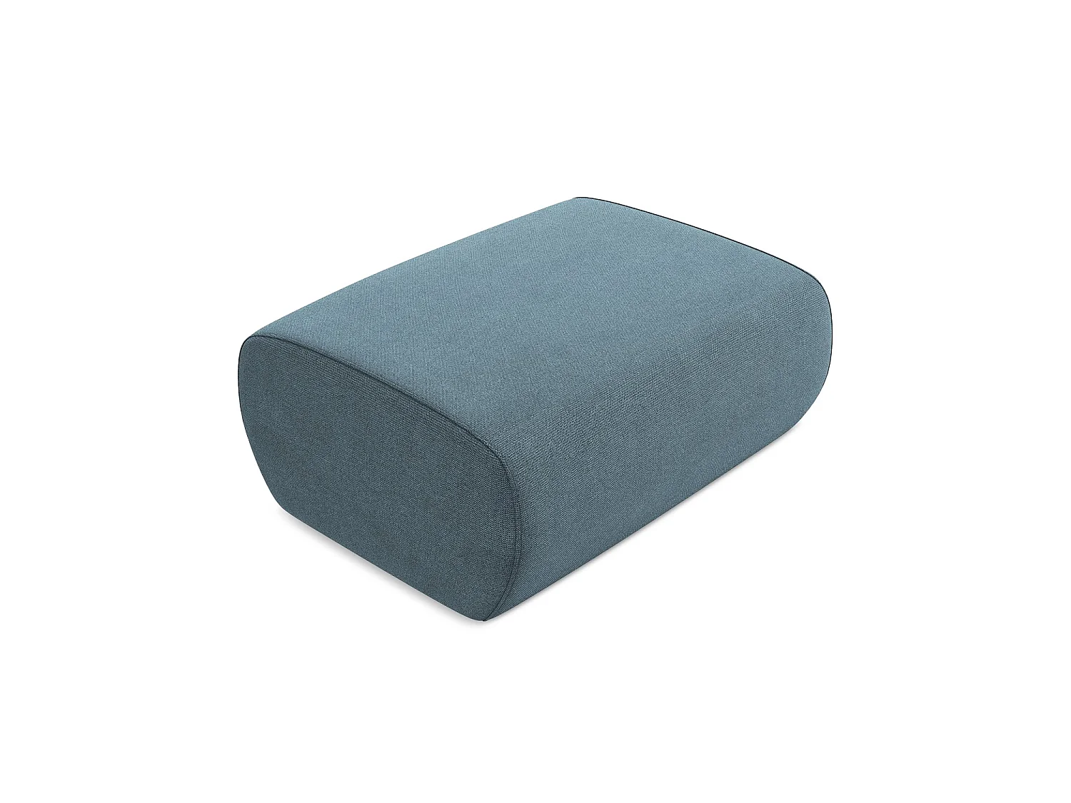 Pouf en tissu texturé - bleu clair - PALERMO