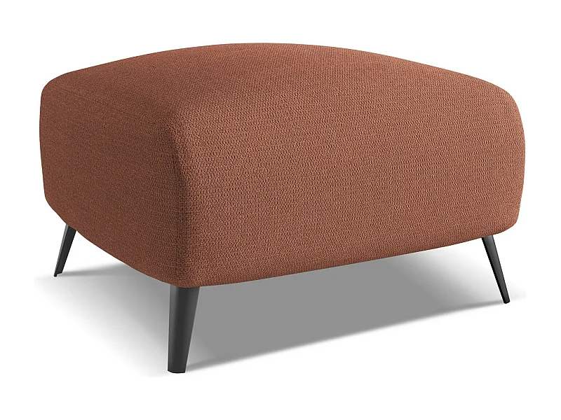 Poef van gedempt roze chenille stof - MALIE