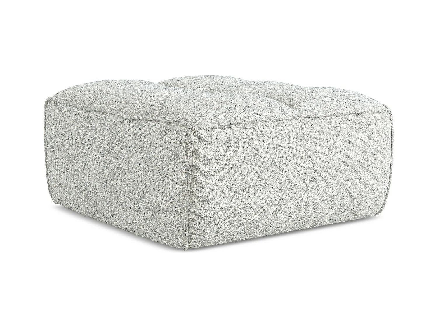 Pouf en tissu texturé - beige - KALAI