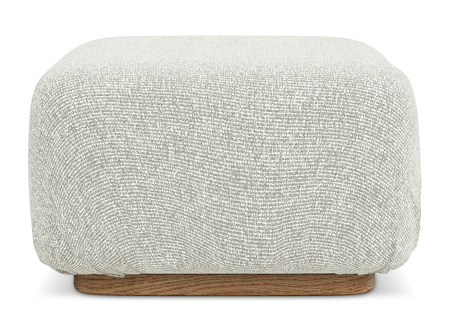 Pouf en tissu texturé - beige clair - AILANI