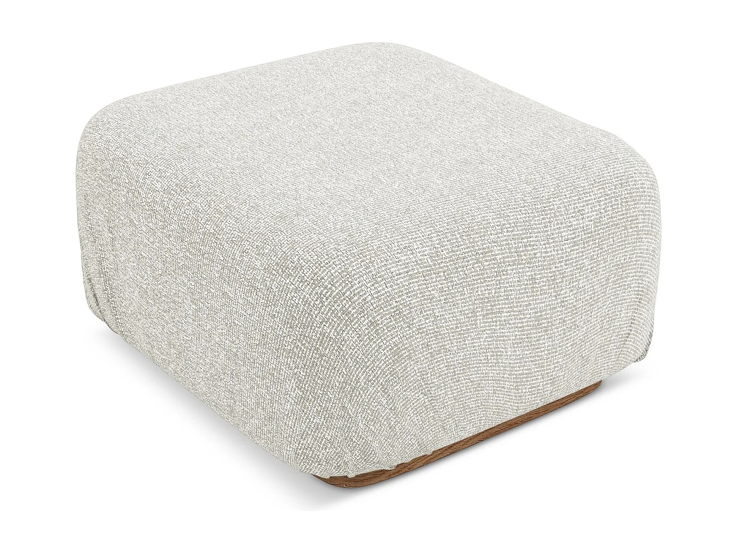 Pouf en tissu texturé - beige clair - AILANI