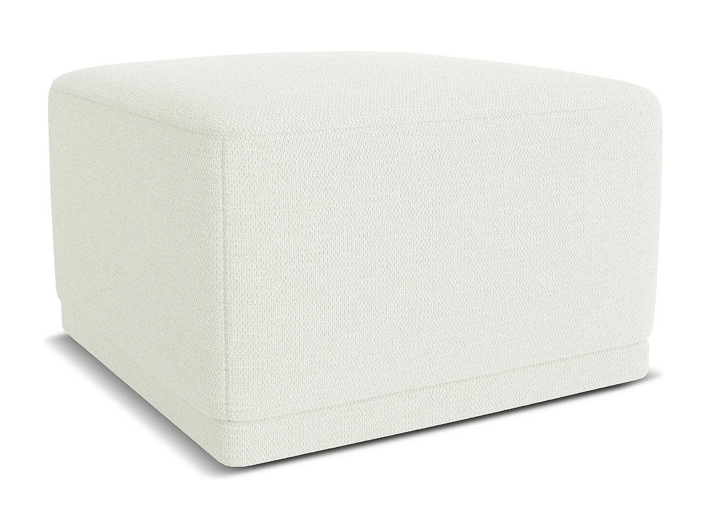 Pouf - Hocker - Chenille - Weiß - KAILA