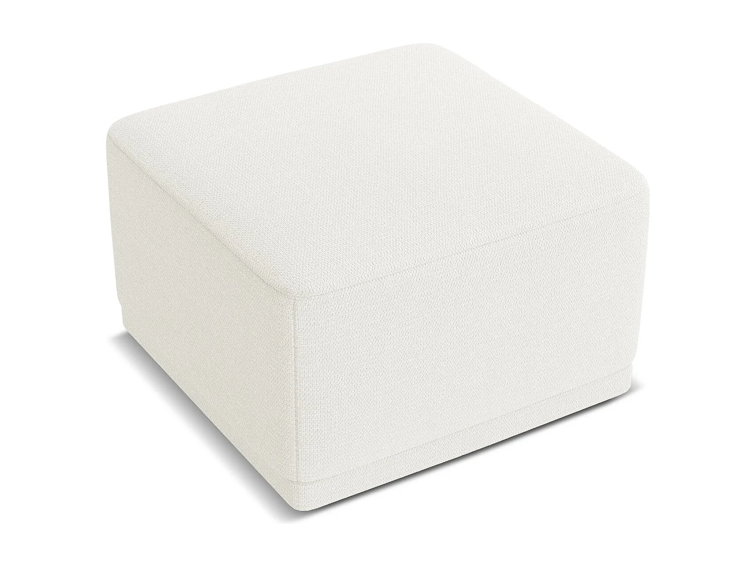 Pouf - Hocker - Chenille - Weiß - KAILA