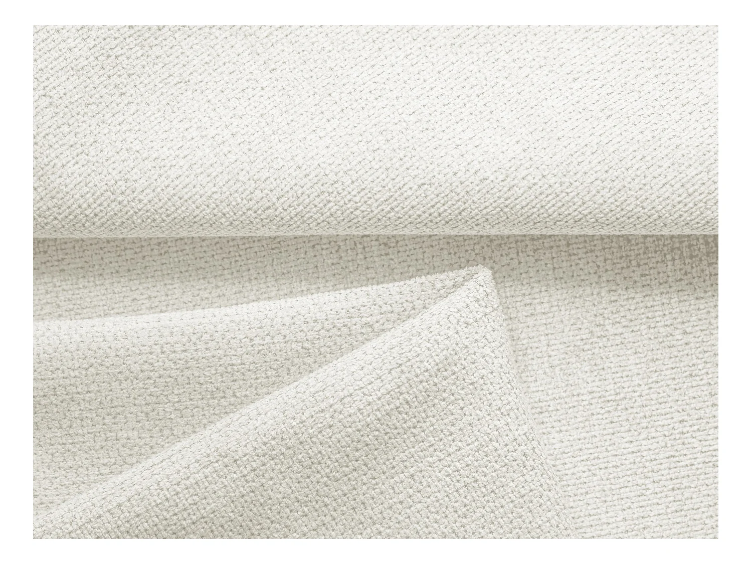 Pouf - Hocker - Chenille - Weiß - KAILA