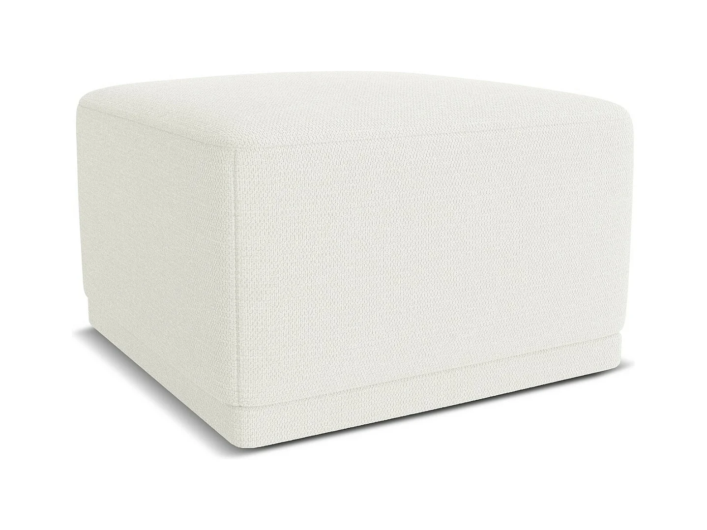 Pouf en tissu chenille - blanc - KAILA