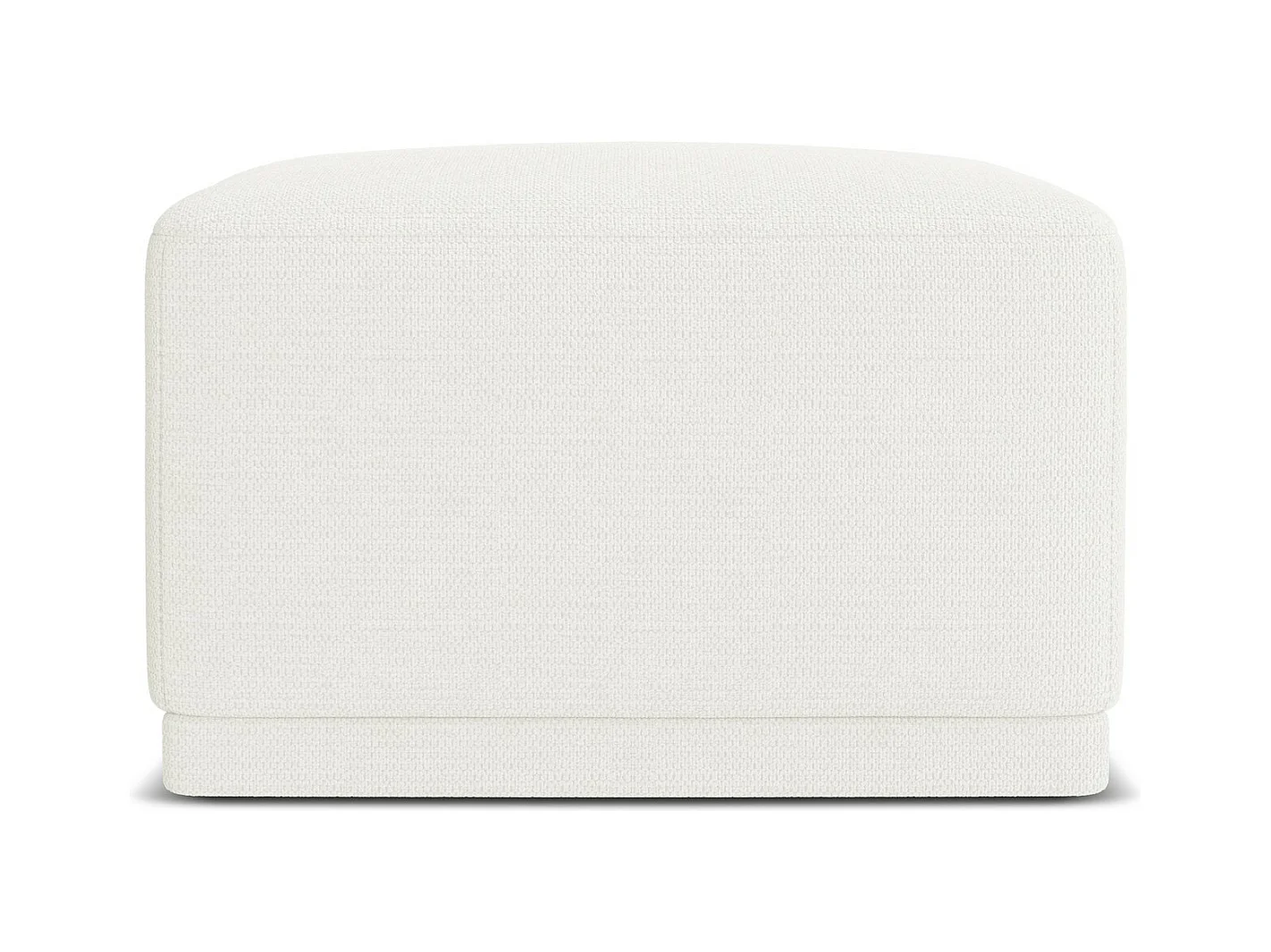 Pouf en tissu chenille - blanc - KAILA