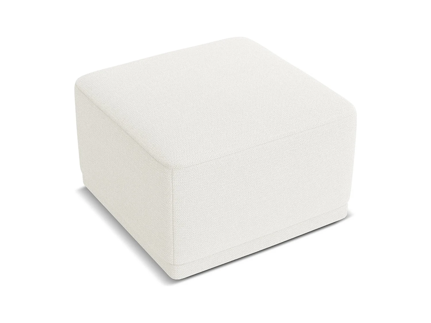 Pouf en tissu chenille - blanc - KAILA
