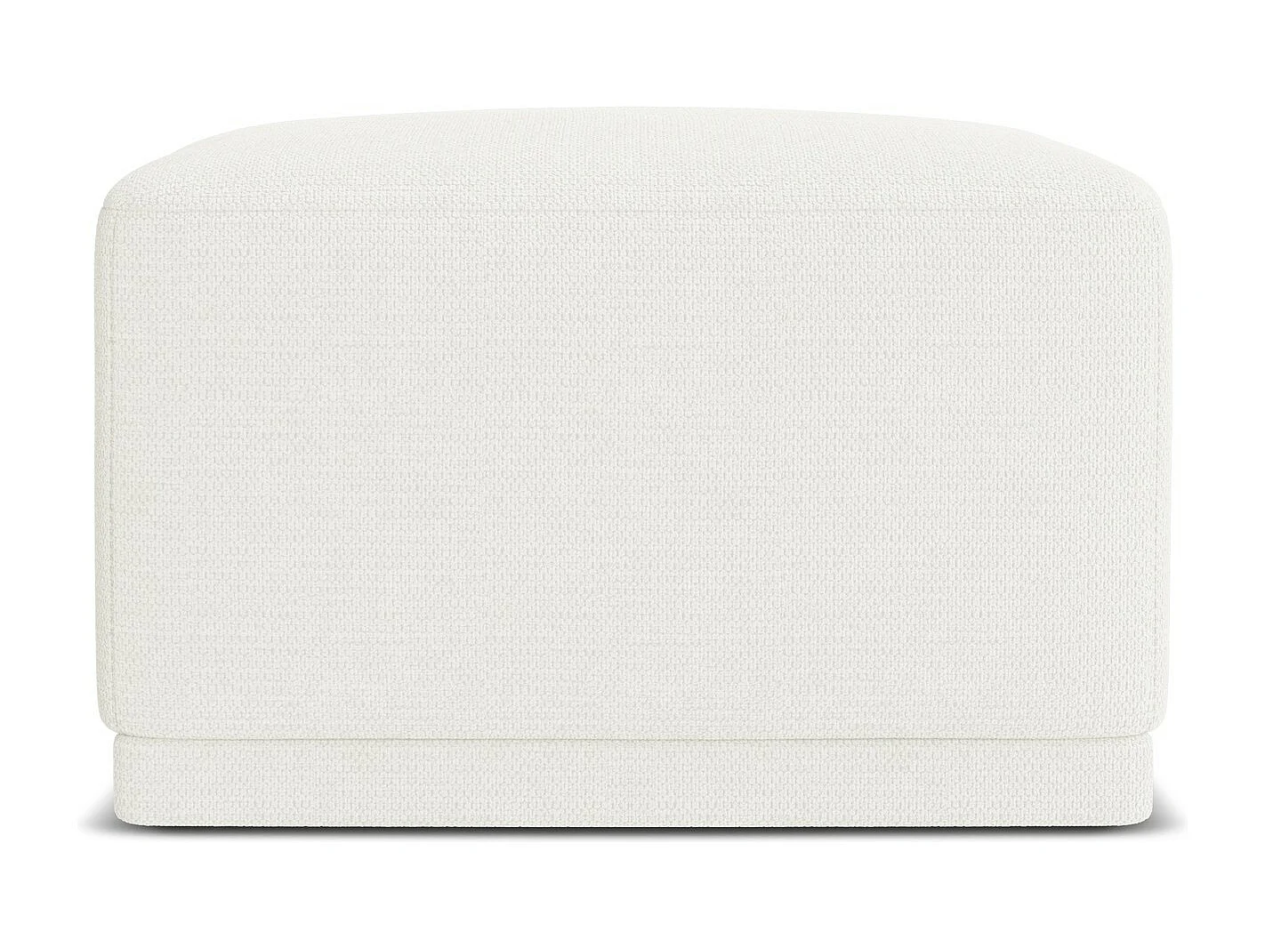 Pouf en tissu chenille - blanc - KAILA