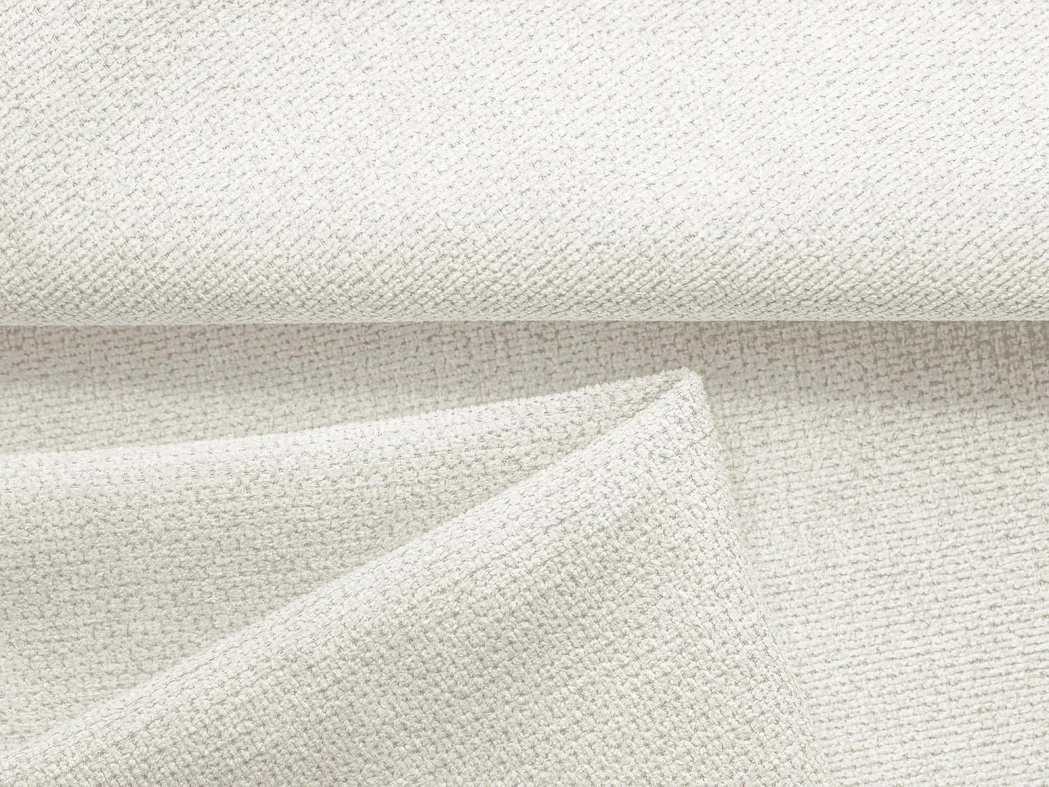 Pouf en tissu chenille - blanc - KAILA