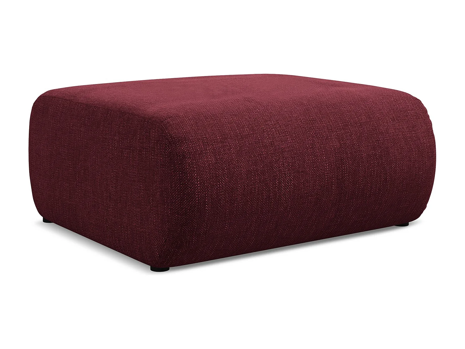 Pouf en tissu chenille - bordeaux - EKAHI