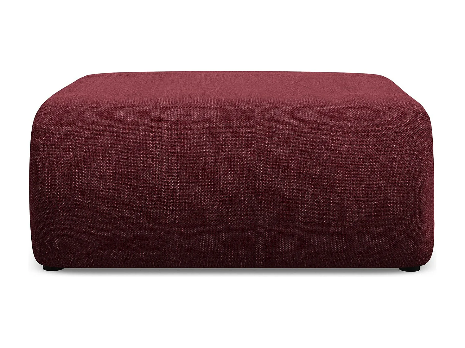 Pouf en tissu chenille - bordeaux - EKAHI