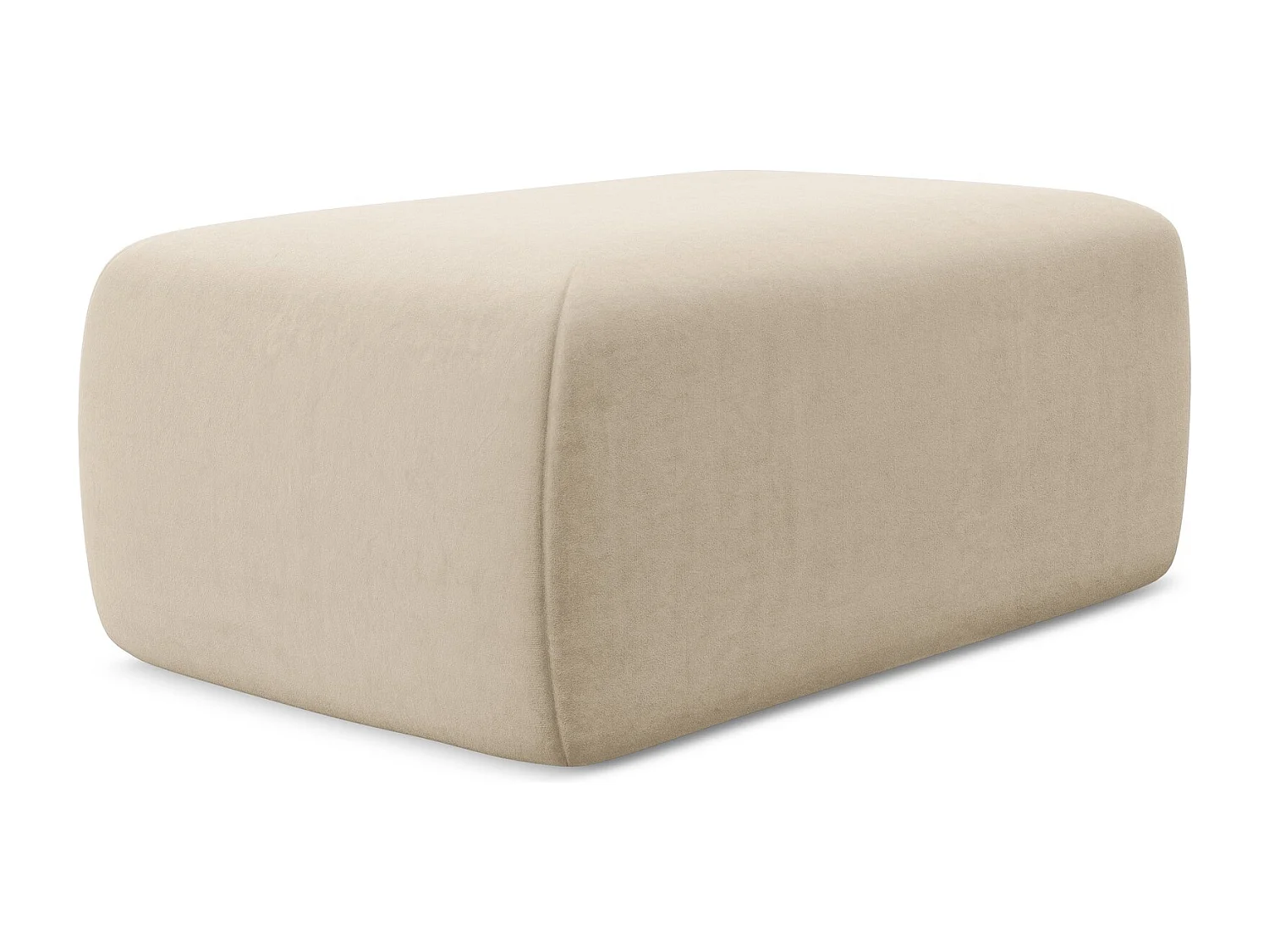 Pouf - Hocker - Samt - Hell beige - KAPUA
