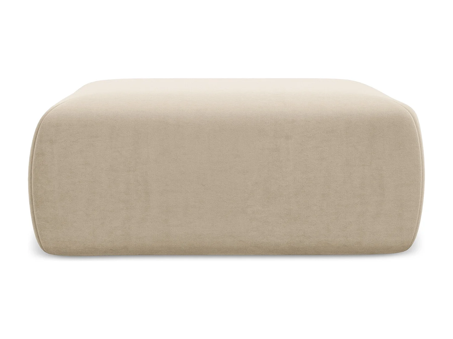 Pouf - Hocker - Samt - Hell beige - KAPUA