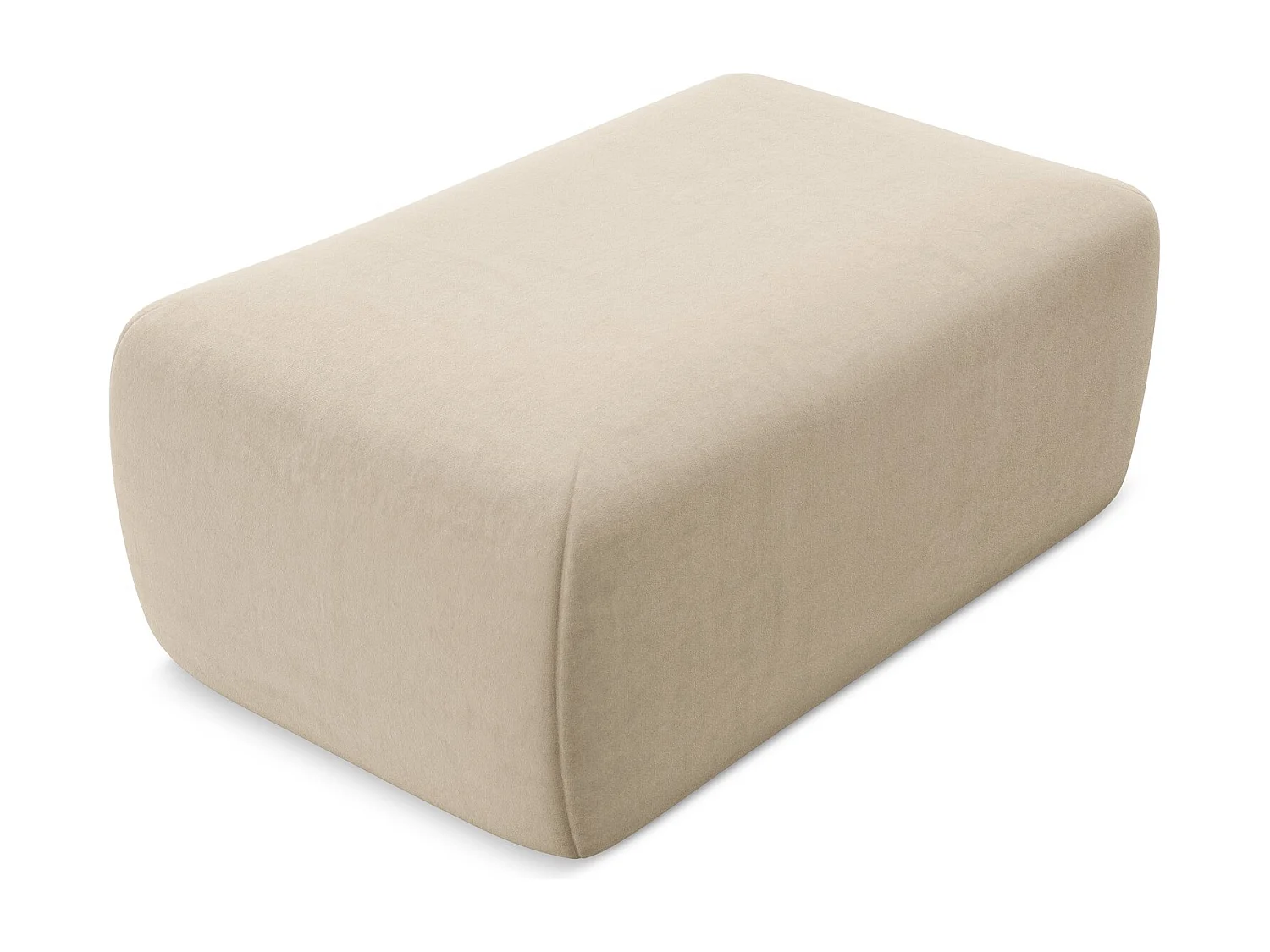 Pouf - Hocker - Samt - Hell beige - KAPUA