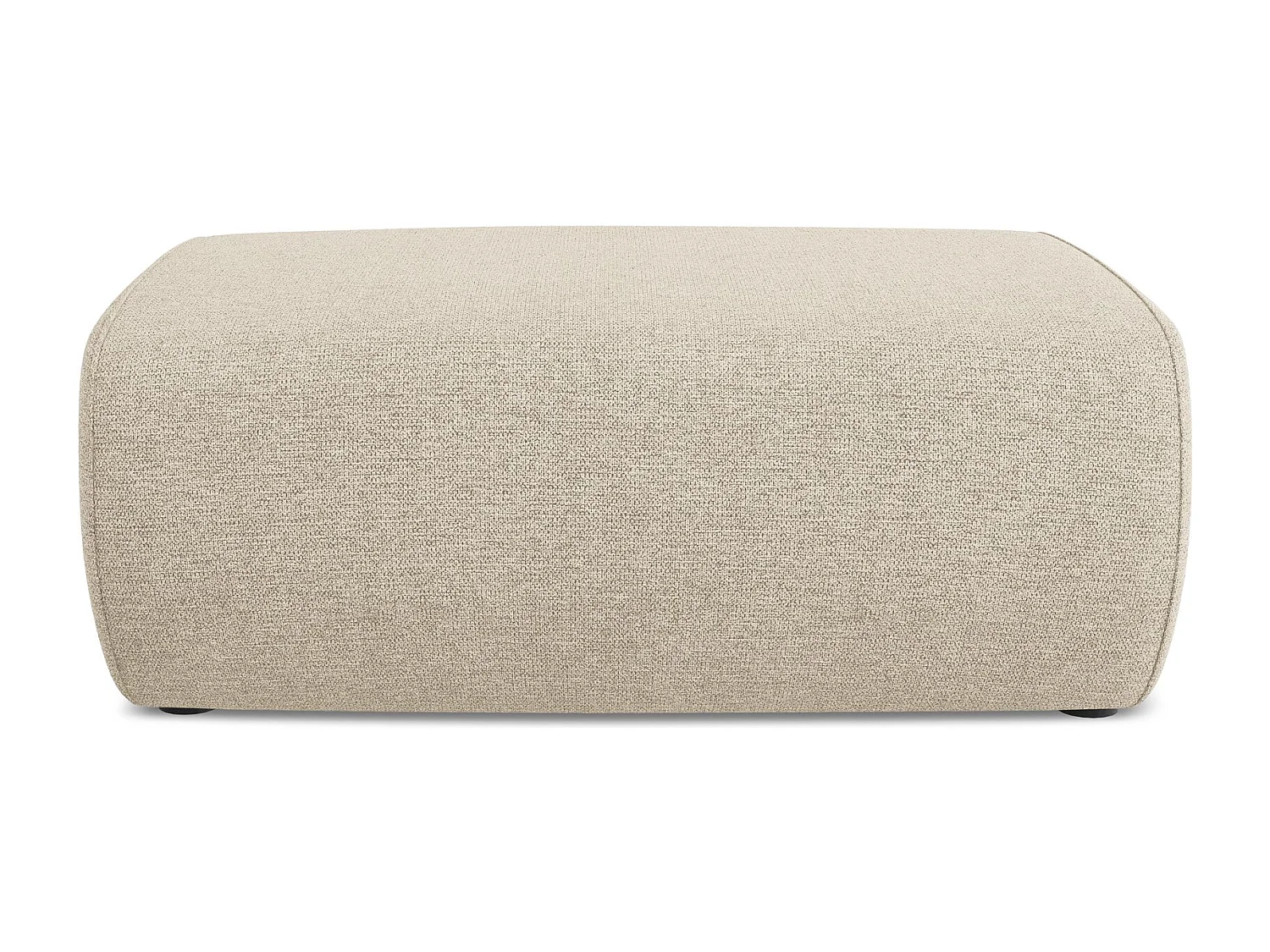 Pouf en tissu chenille - beige foncé - NANEA