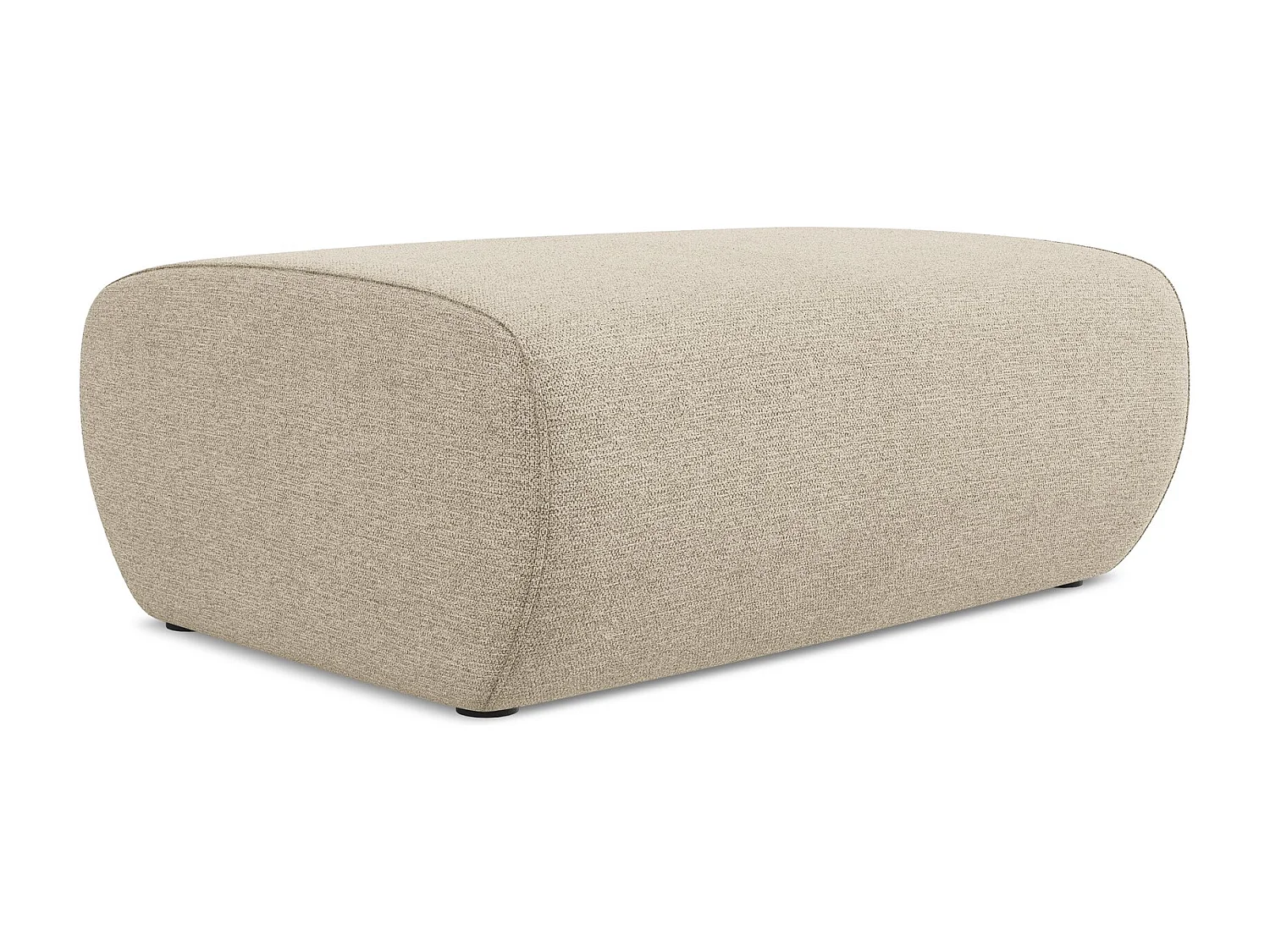 Pouf en tissu chenille - beige foncé - NANEA