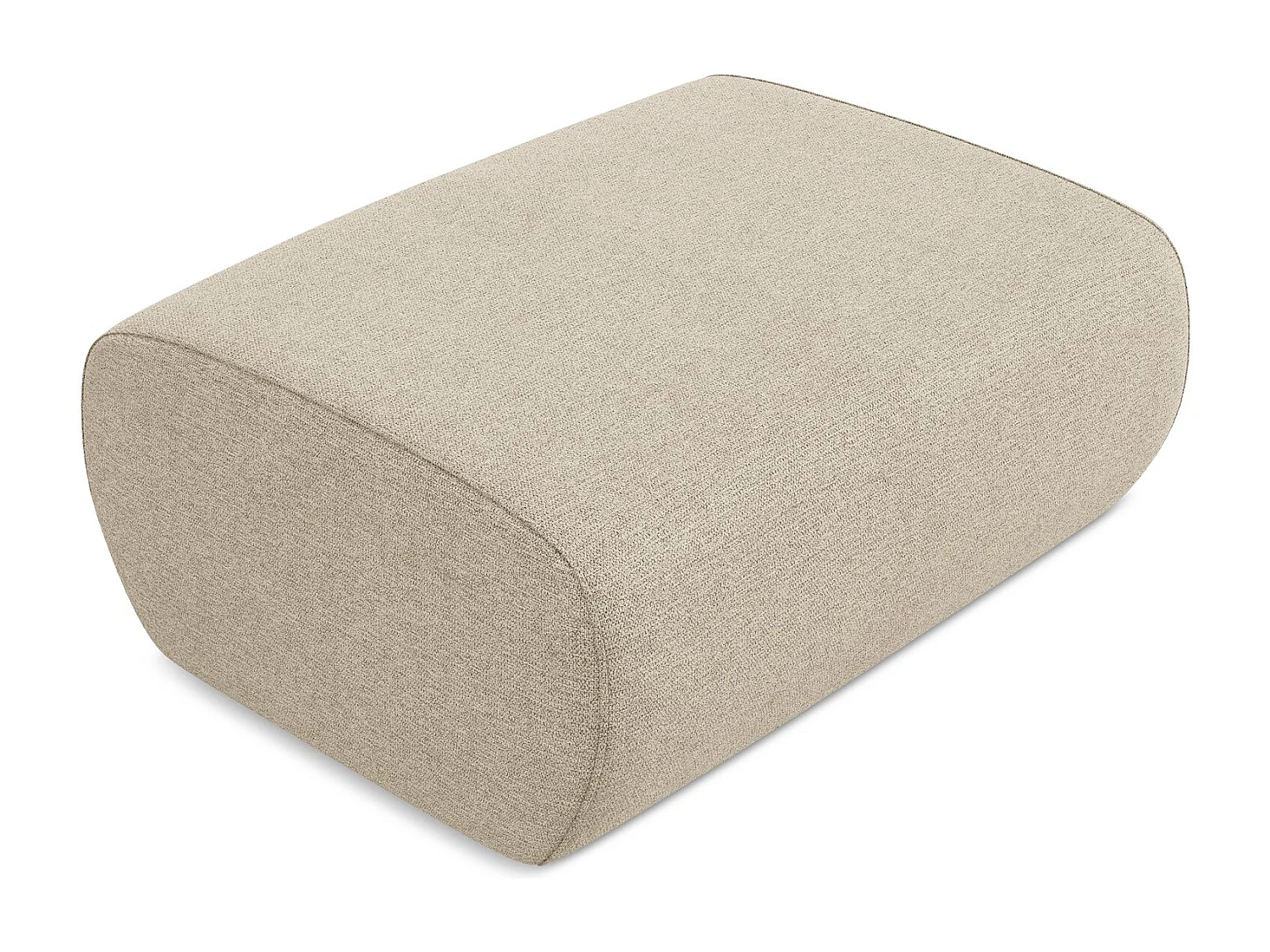 Pouf en tissu chenille - beige foncé - NANEA
