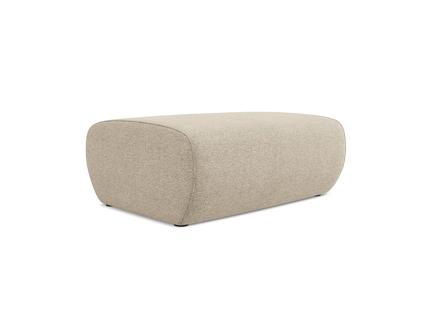 Poef van donkerbeige chenille stof - PALERMO