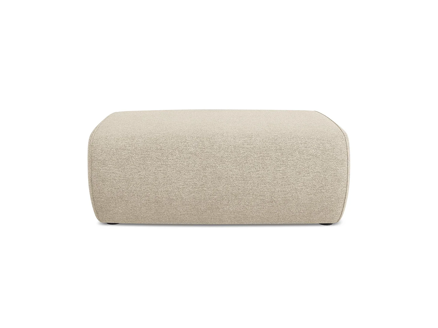 Poef van donkerbeige chenille stof - PALERMO