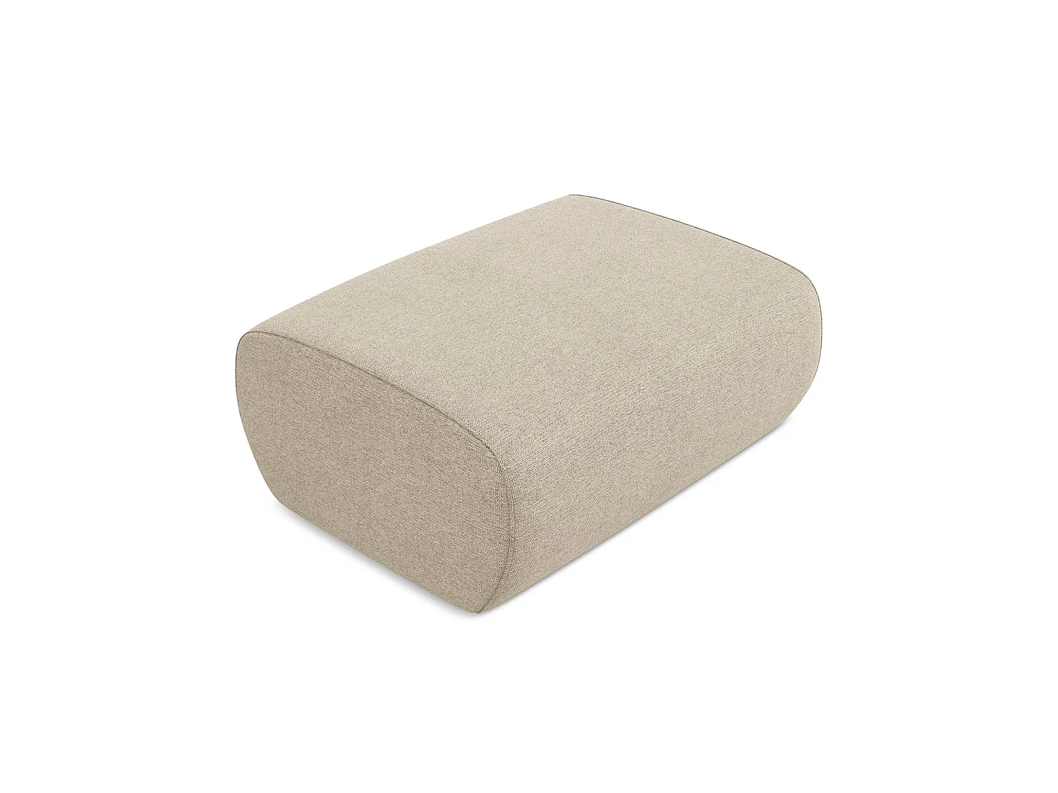 Poef van donkerbeige chenille stof - PALERMO