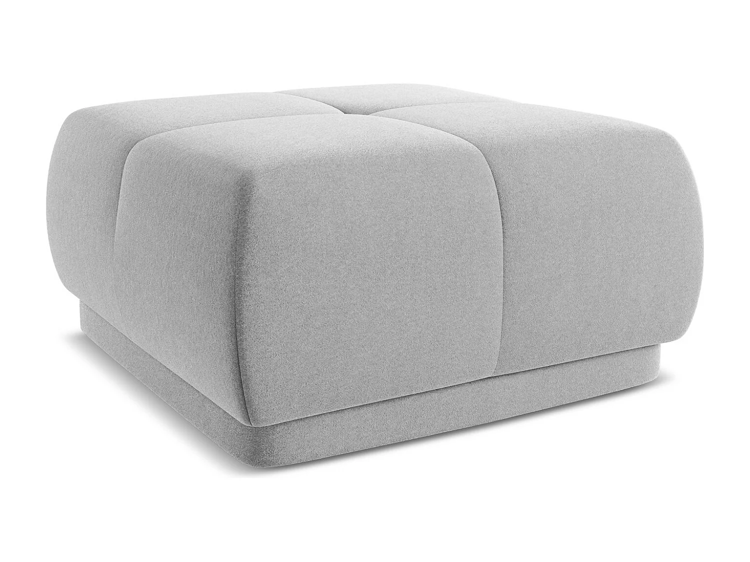 Pouf en velours - gris - HOKU