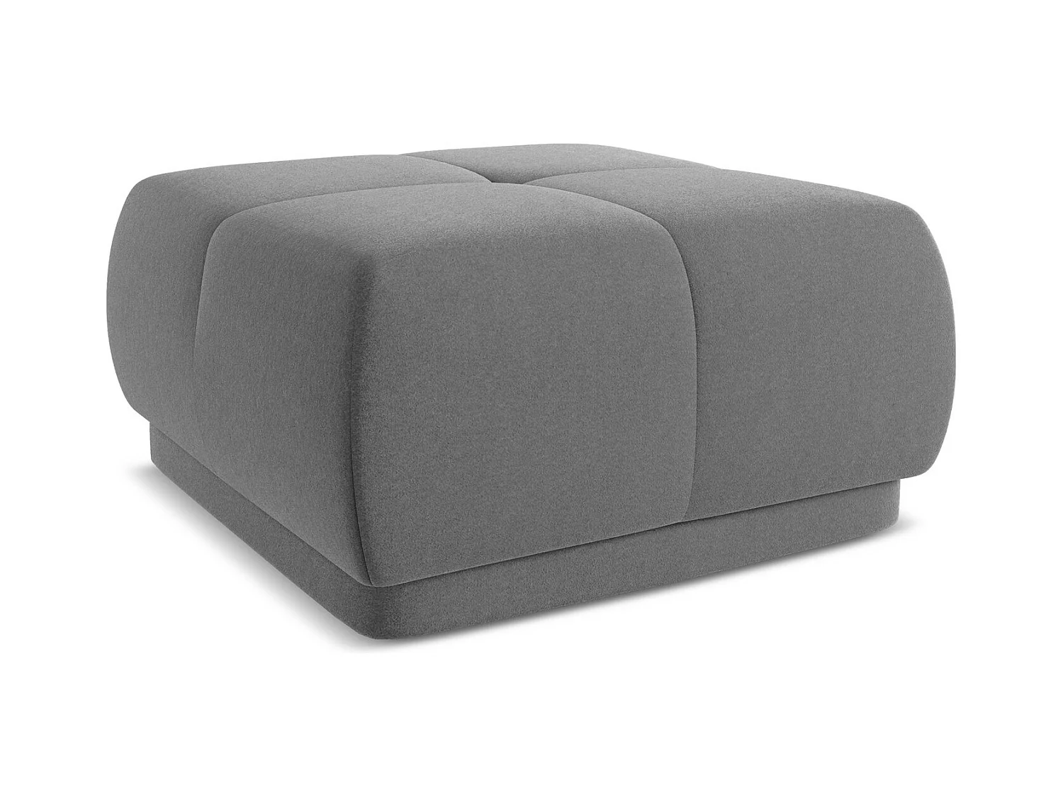 Pouf en velours - gris - HOKU