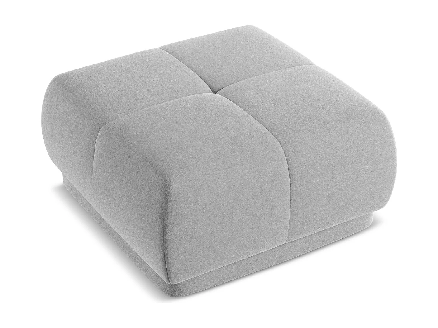 Pouf en velours - gris - HOKU