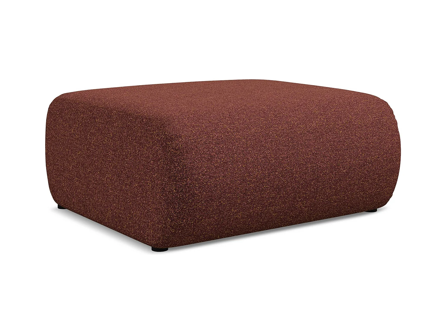 Pouf en tissu texturé - bourgogne - EKAHI