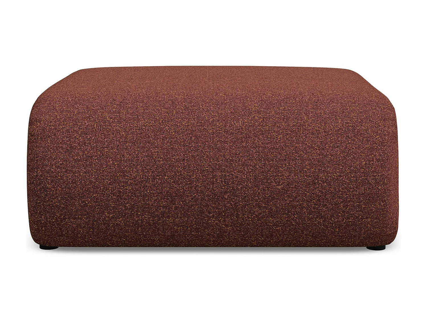 Pouf en tissu texturé - bourgogne - EKAHI