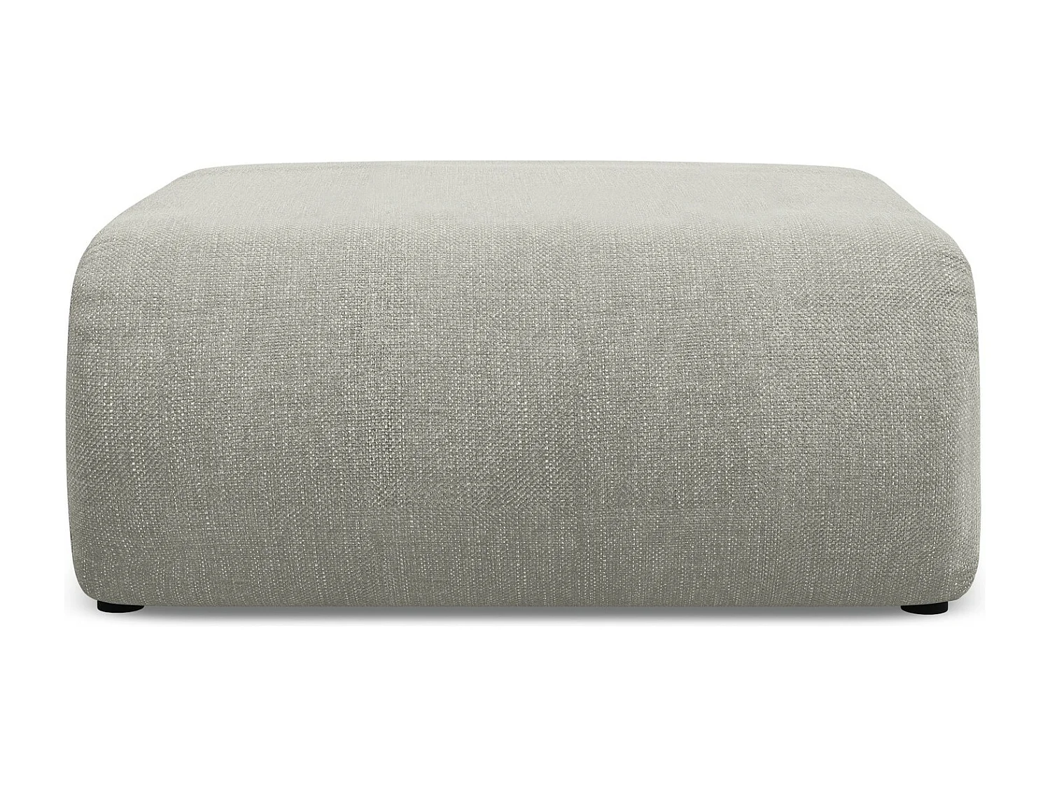 Pouf en tissu chenille - beige - EKAHI