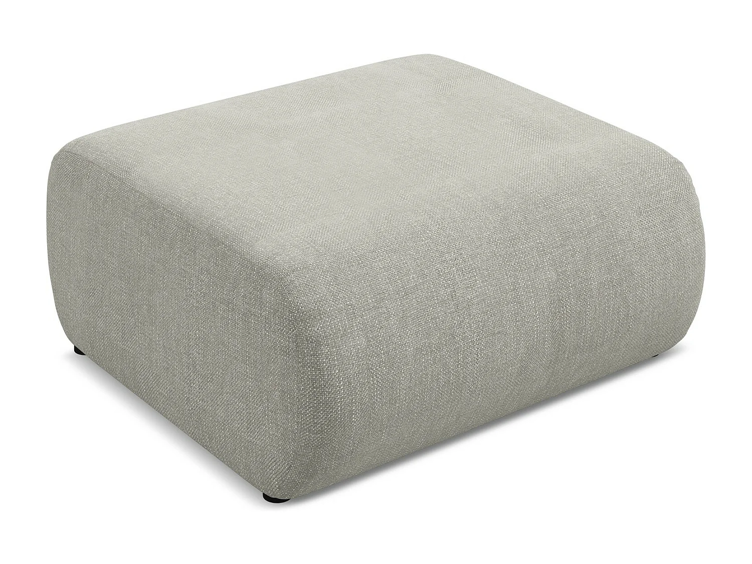 Pouf en tissu chenille - beige - EKAHI