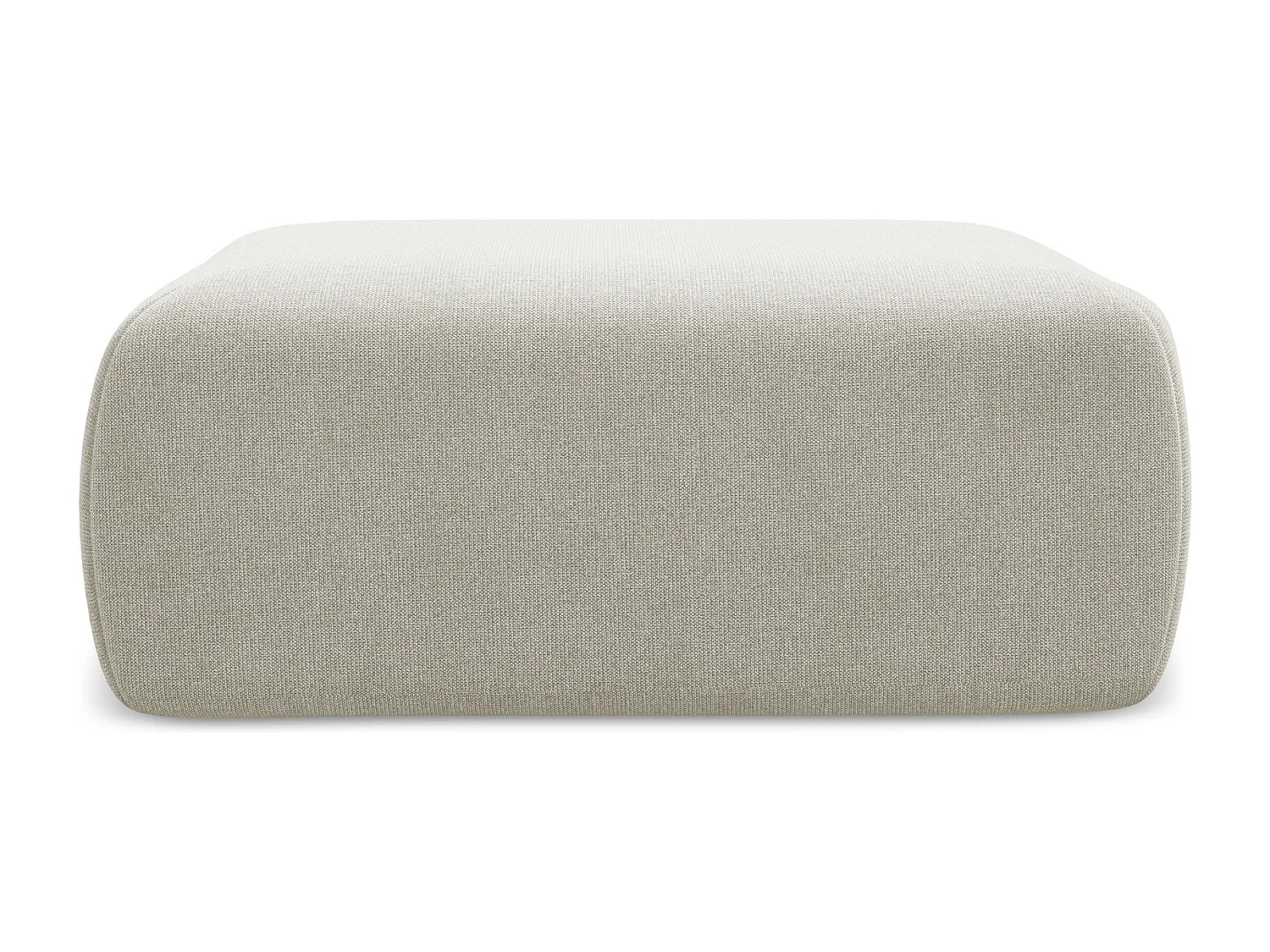 Poef van lichtbeige textuurstof - KAPUA