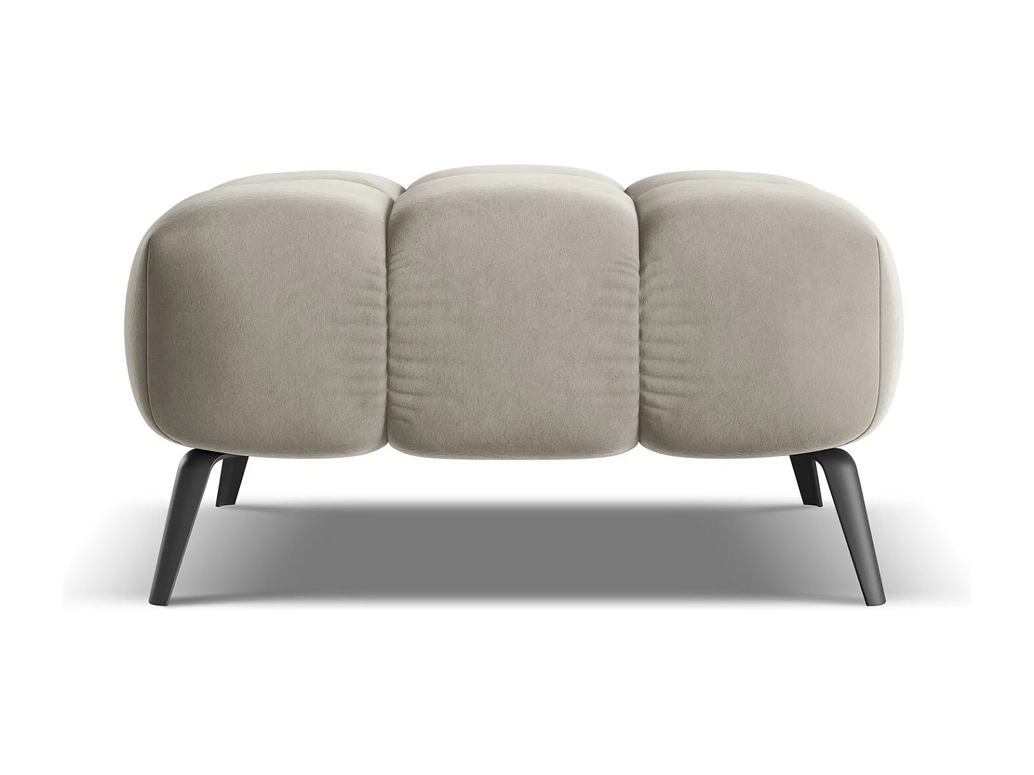 Puf de terciopelo gris pardo - NALU