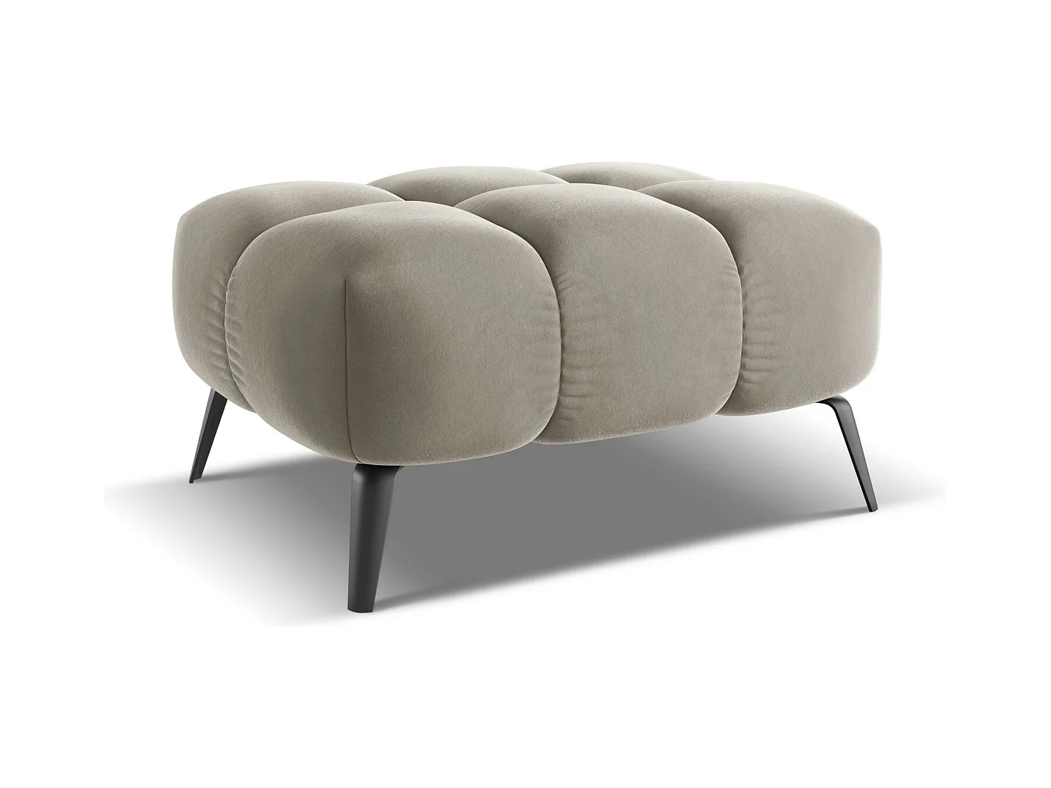 Pouf en velours - taupe - NALU