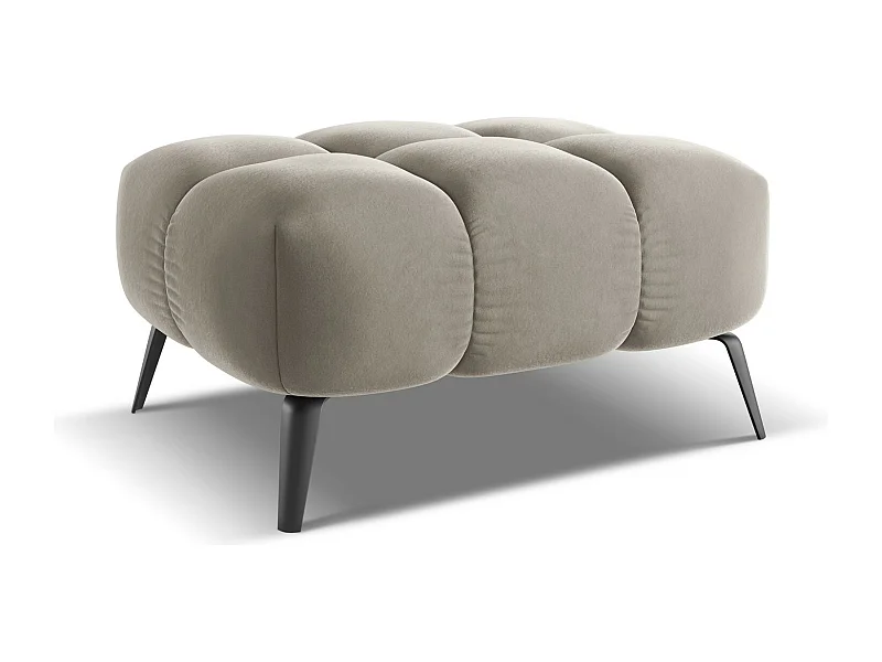 Pouf en velours - taupe - NALU