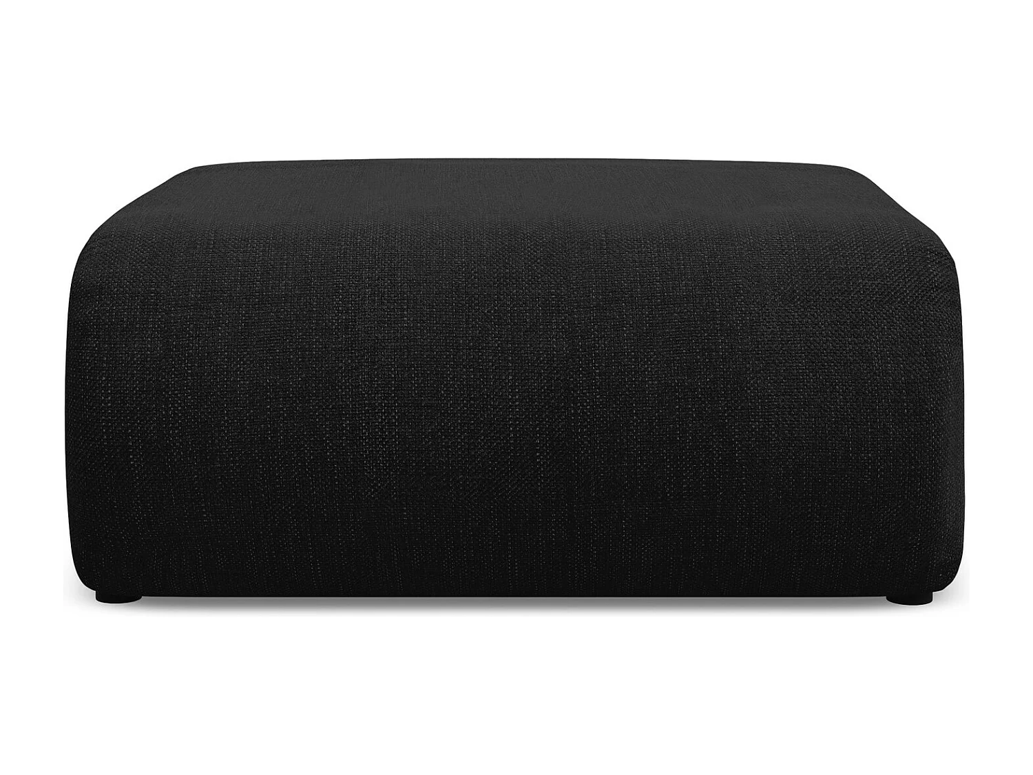 Pouf en tissu chenille - noir - EKAHI