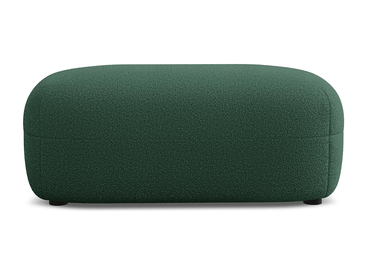 Puff em tecido bouclé verde garrafa - MOANA