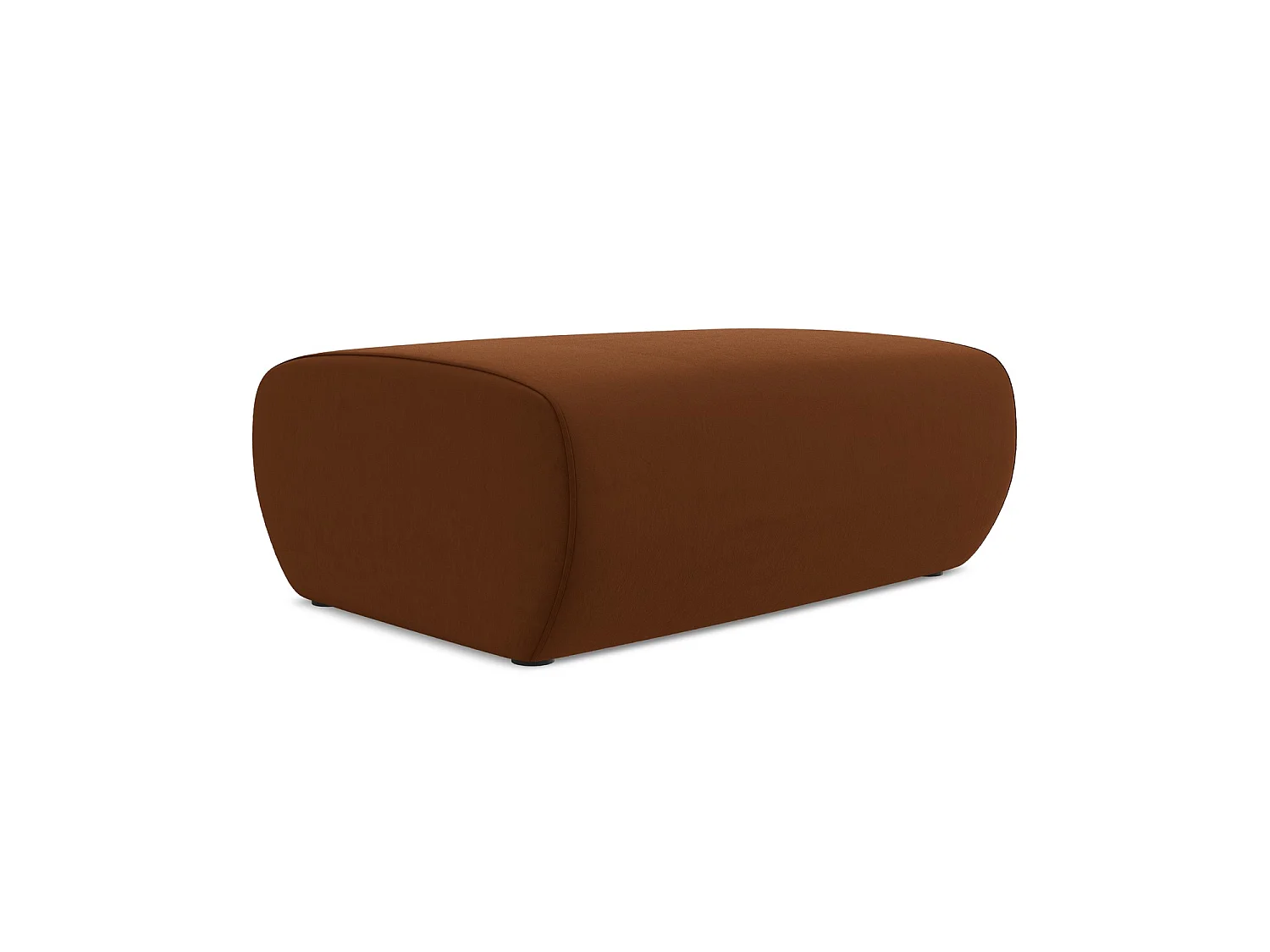 Pouf en velours - terre cuite - PALERMO