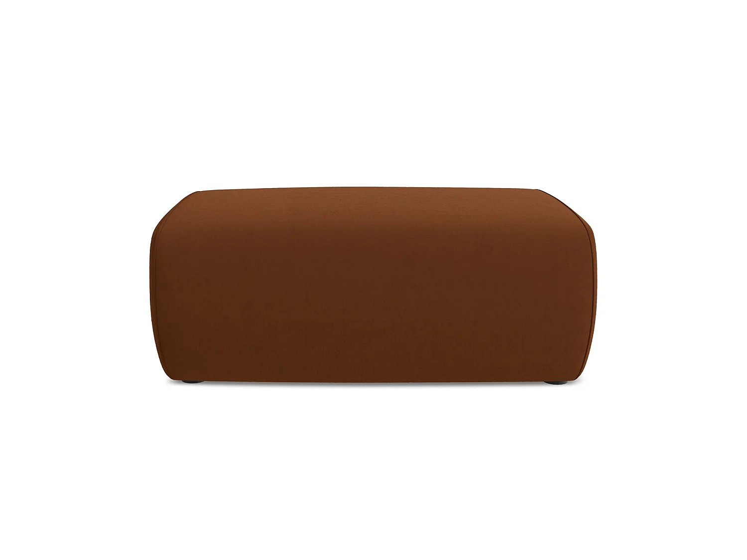 Pouf en velours - terre cuite - PALERMO