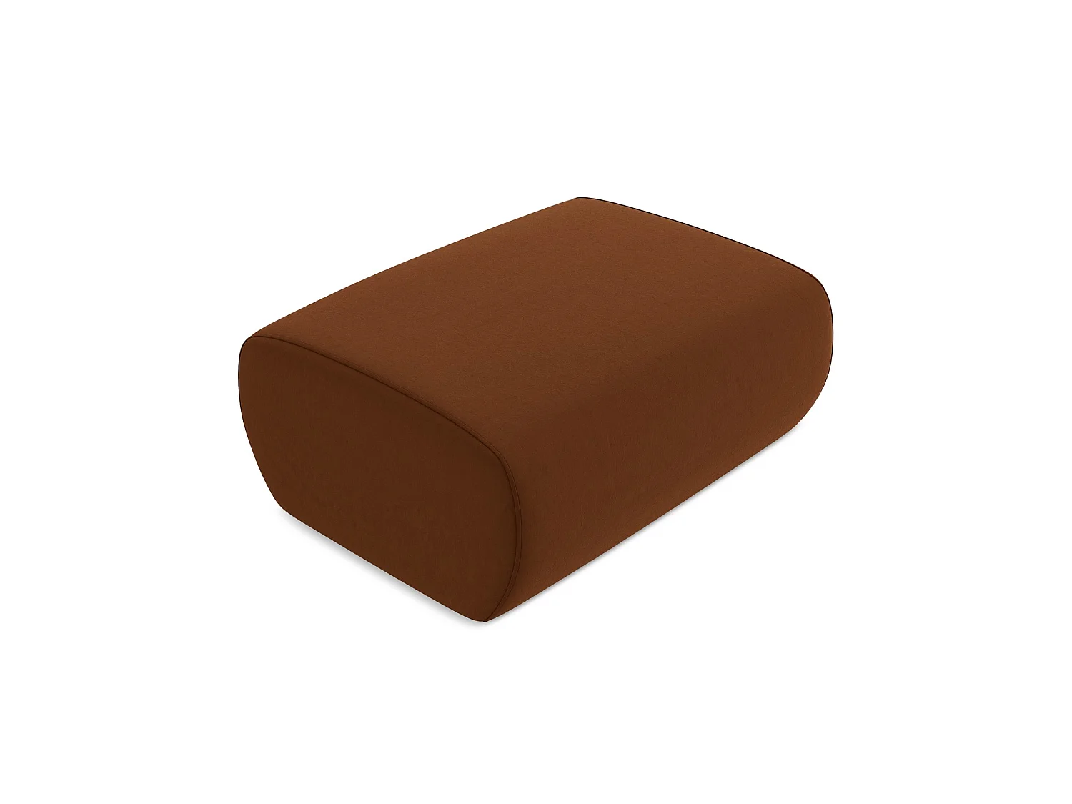Pouf en velours - terre cuite - PALERMO