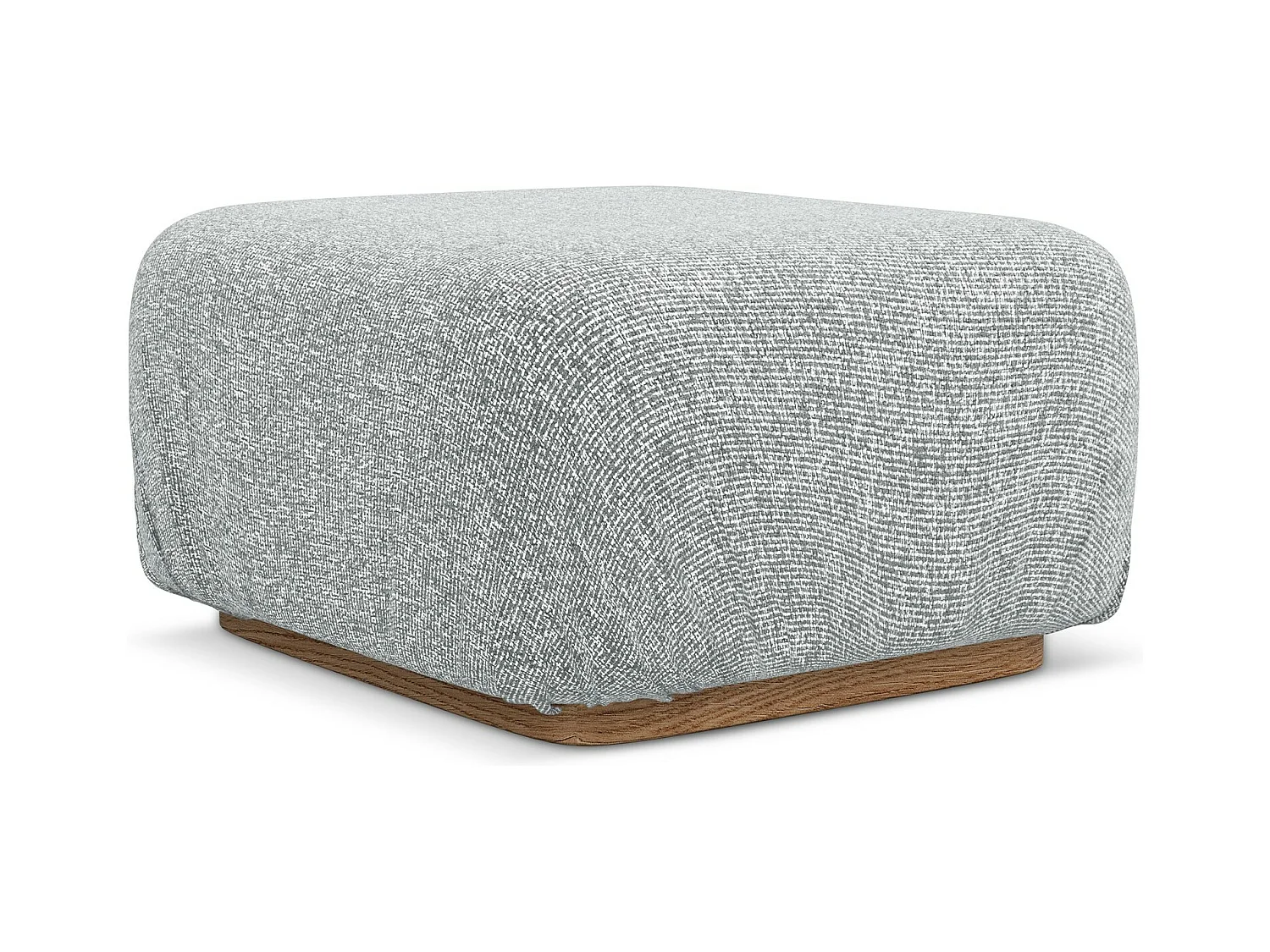 Pouf en tissu texturé - argent - AILANI