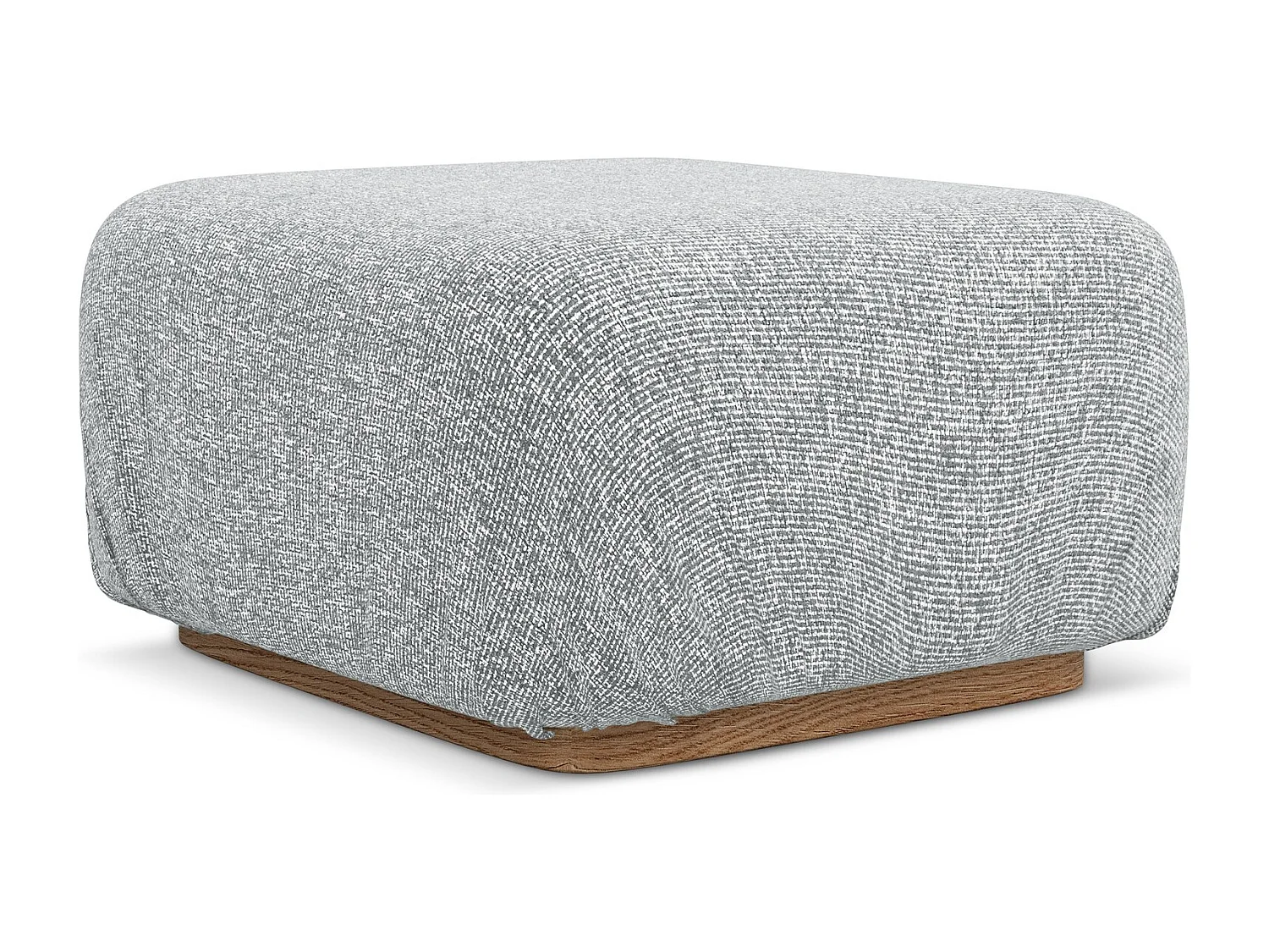 Pouf en tissu texturé - argent - AILANI