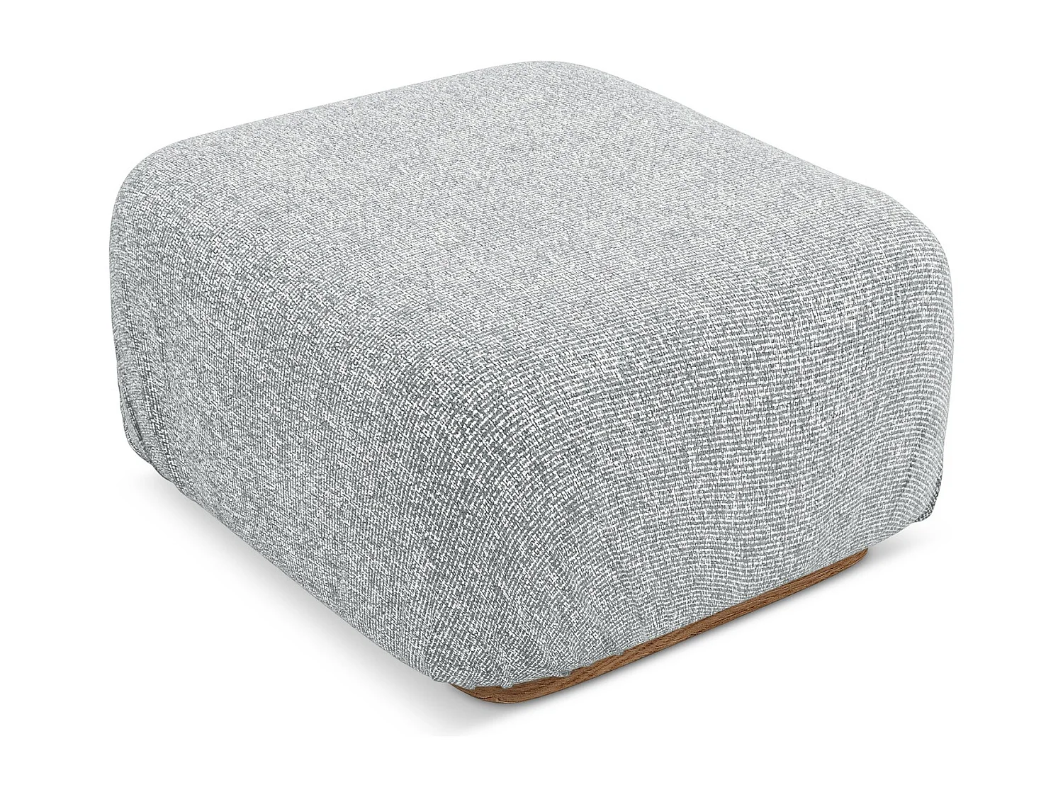Pouf en tissu texturé - argent - AILANI