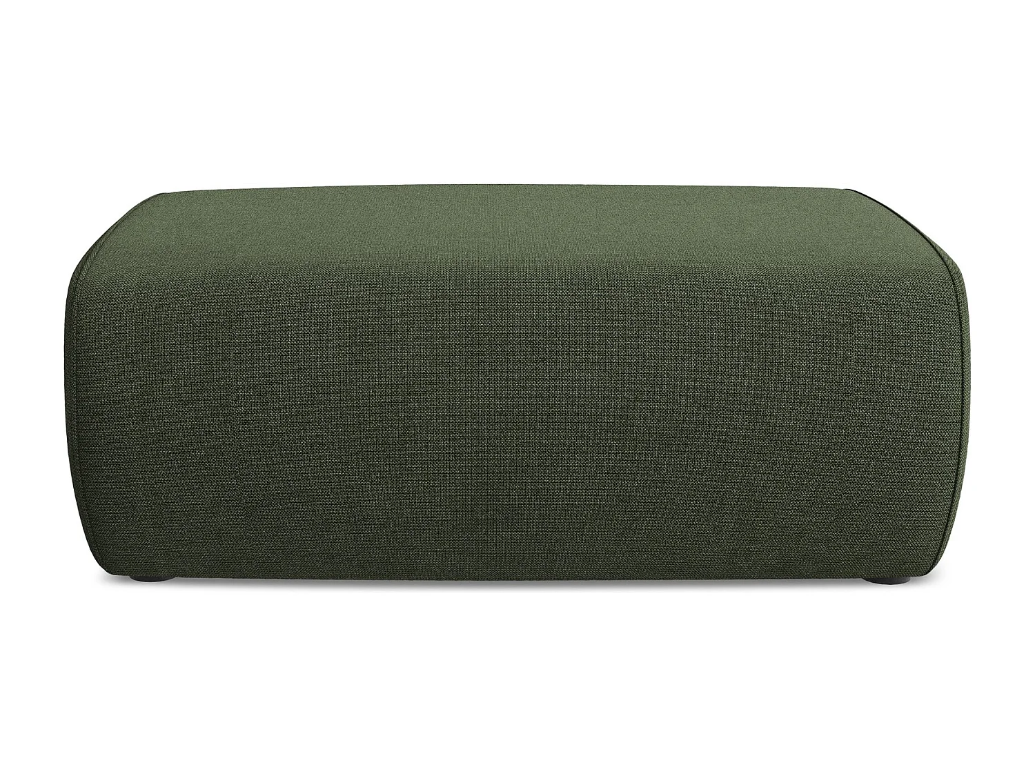 Puf de tela texturizada aceituna - NANEA