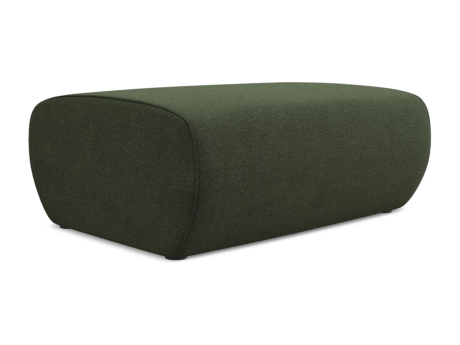 Pouf en tissu texturé - olive - NANEA