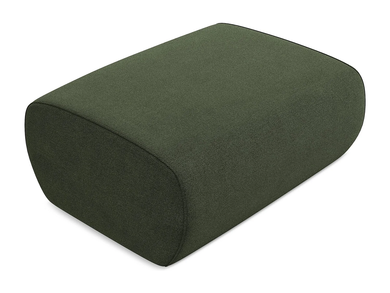 Pouf en tissu texturé - olive - NANEA