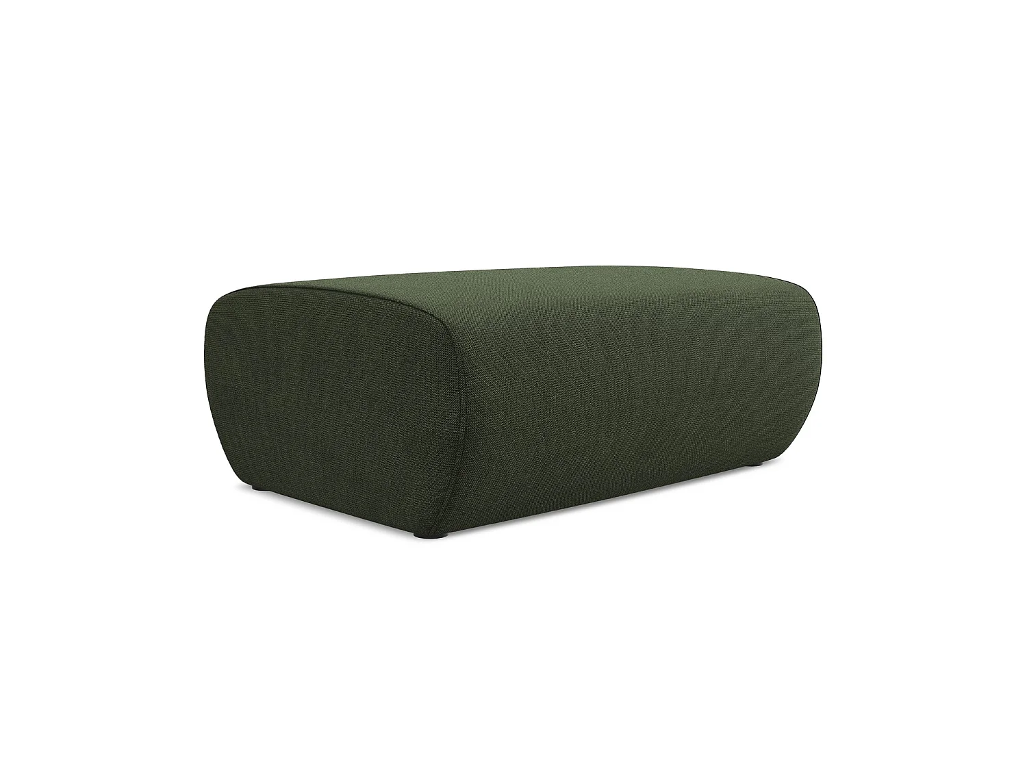 Pouf en tissu texturé - olive - PALERMO